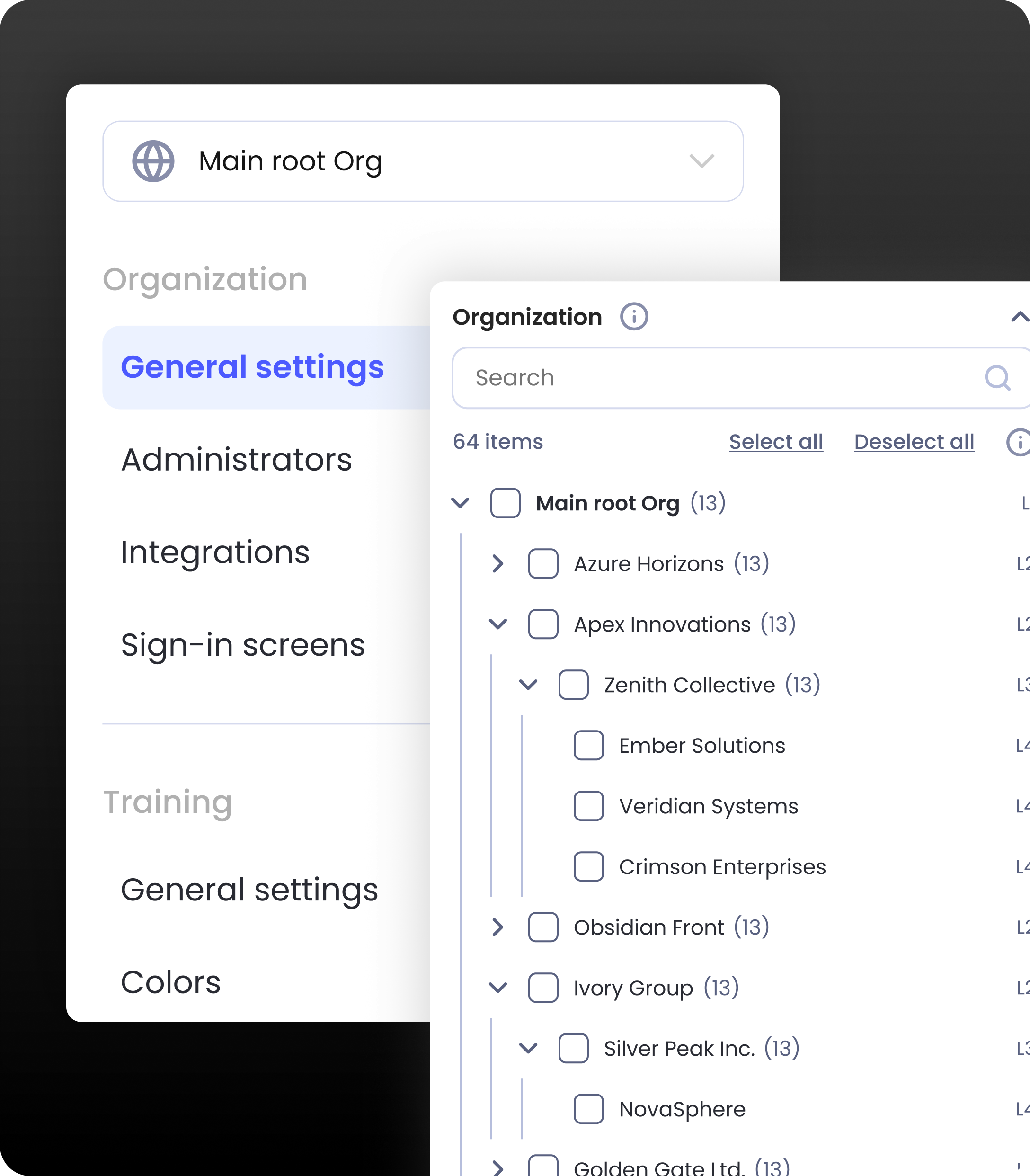 OutThink platform admin branding settings
