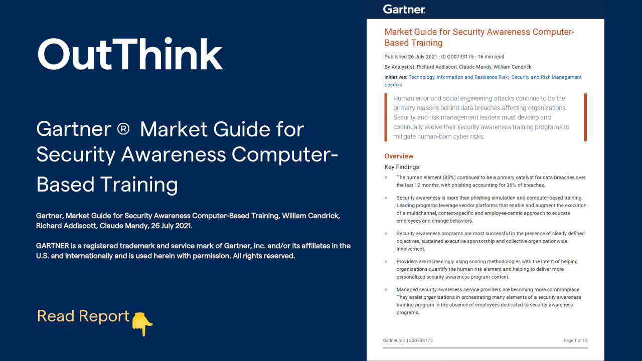 Market guide for security awareness computer based training gartner OutThink